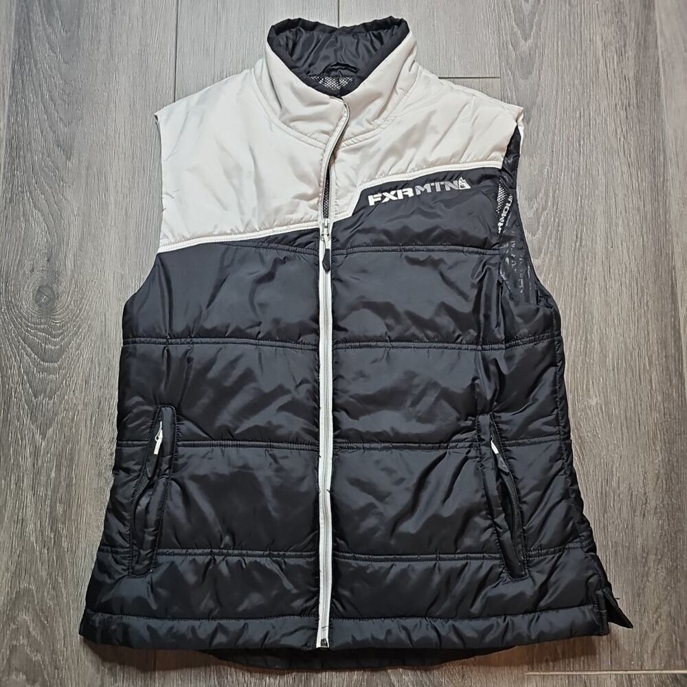 FXR Vest Womens 12 White Black Insulated Zip Snowmobile Block Heater Outdoors